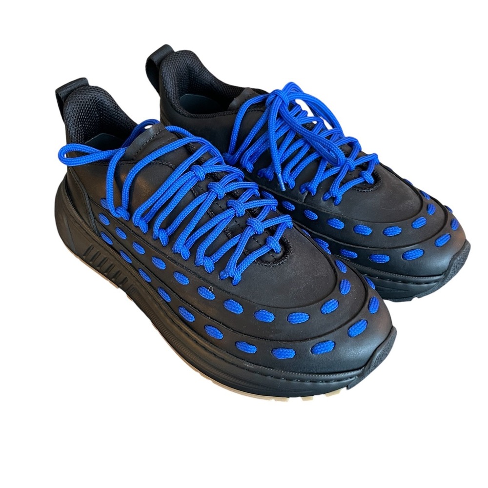 Bottega Veneta 578305 Mens Leather‎ Black Storm Cuir Speedster Sneakers, sz 41